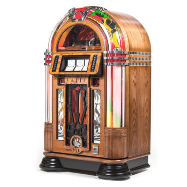 Sound Leisure Dome Top CD Jukebox Medium Oak Front Side View