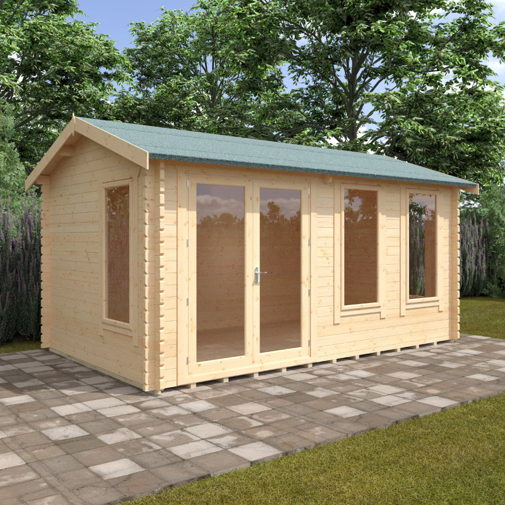 Sherborne 44mm Log Cabin 16x10 Front Side View