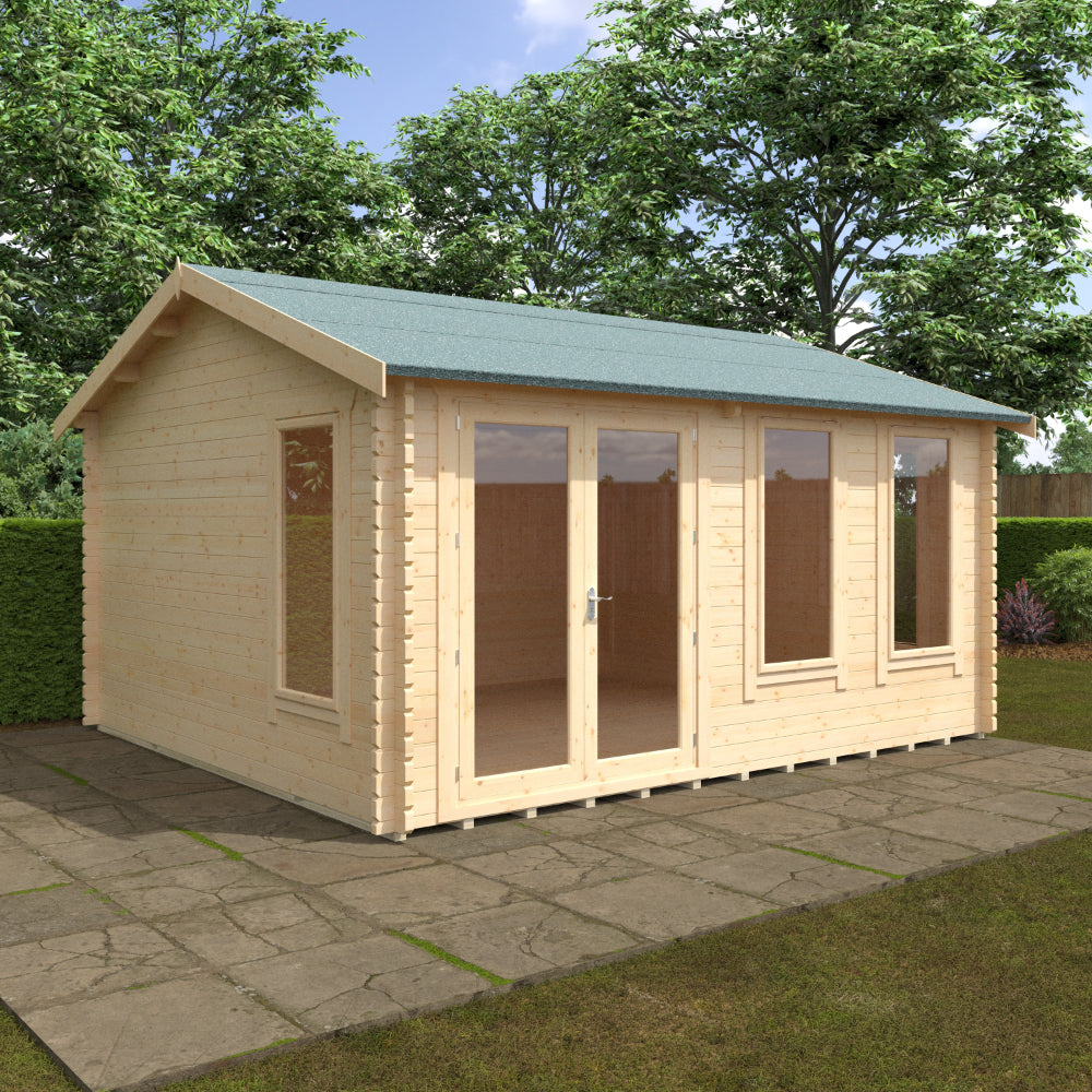 Sherborne 44mm Log Cabin 16x14 Front Side View