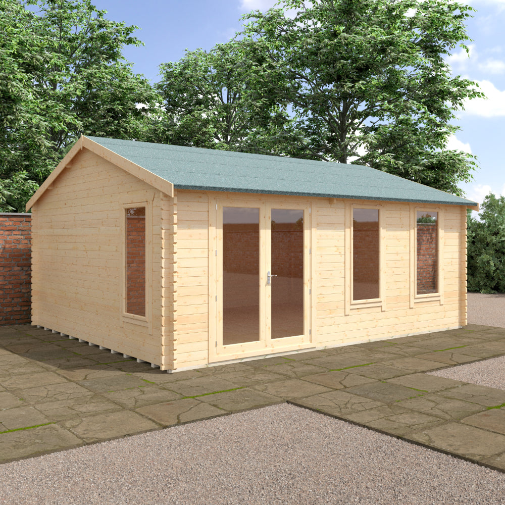 Sherborne 44mm Log Cabin 20x16 Front Side View