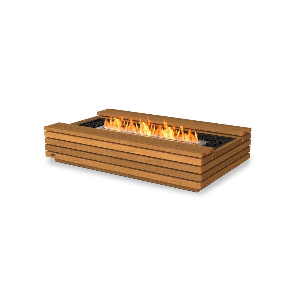EcoSmart Fire Cosmo 50 Bioethanol Fire Table - Teak / Stainless Steel Burner