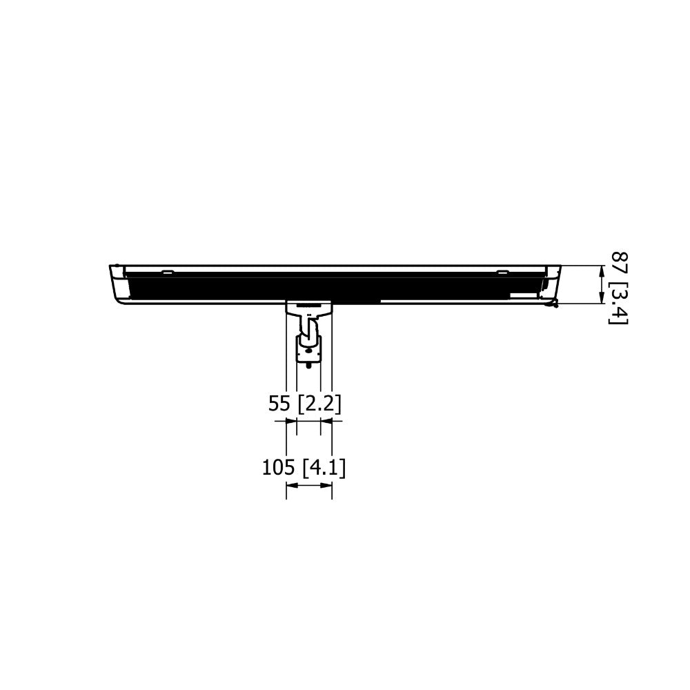 Heatscope Pure 3000W Infrared Heater - Dimensions Top